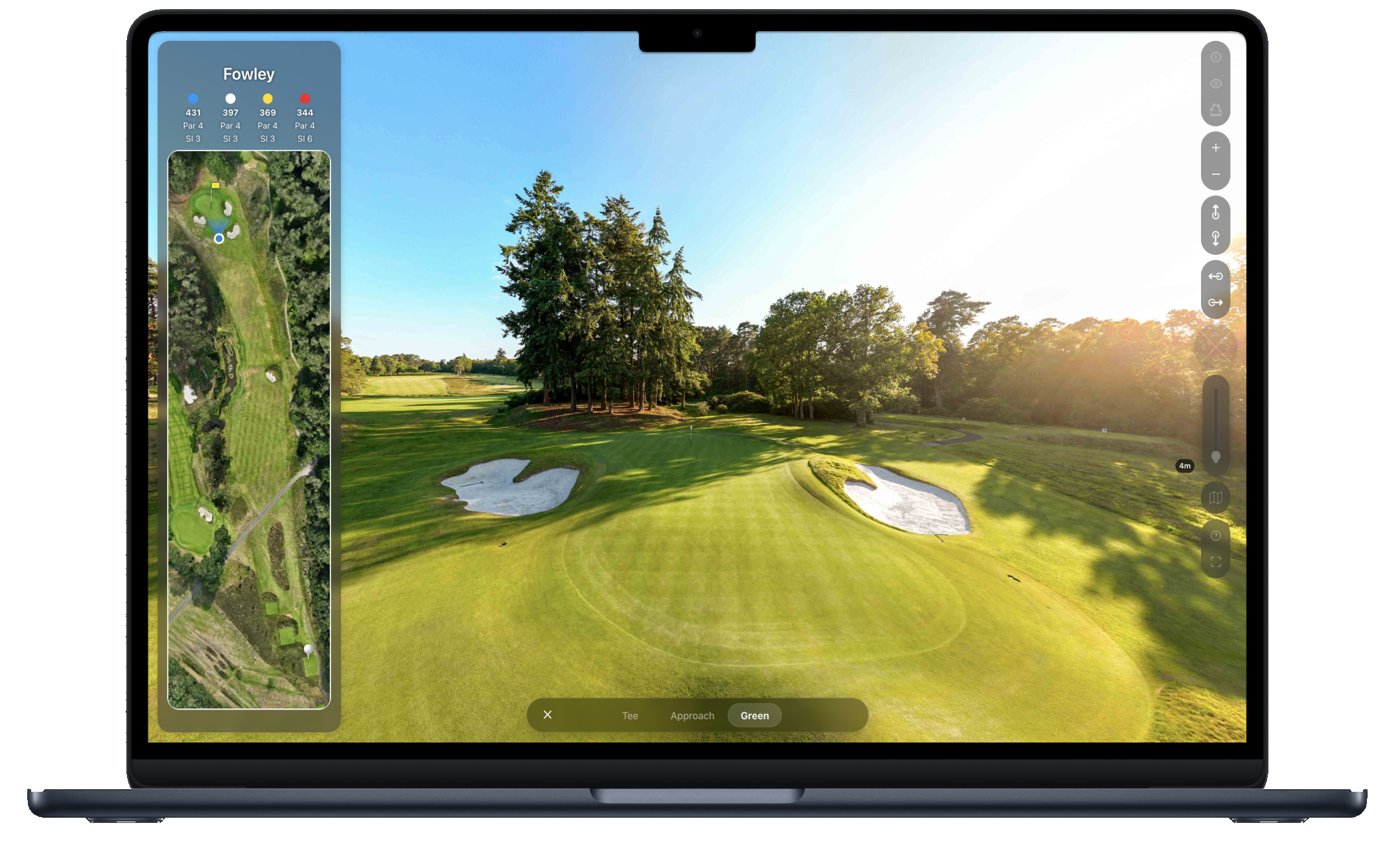 Immersive 360 degree golf course viewer